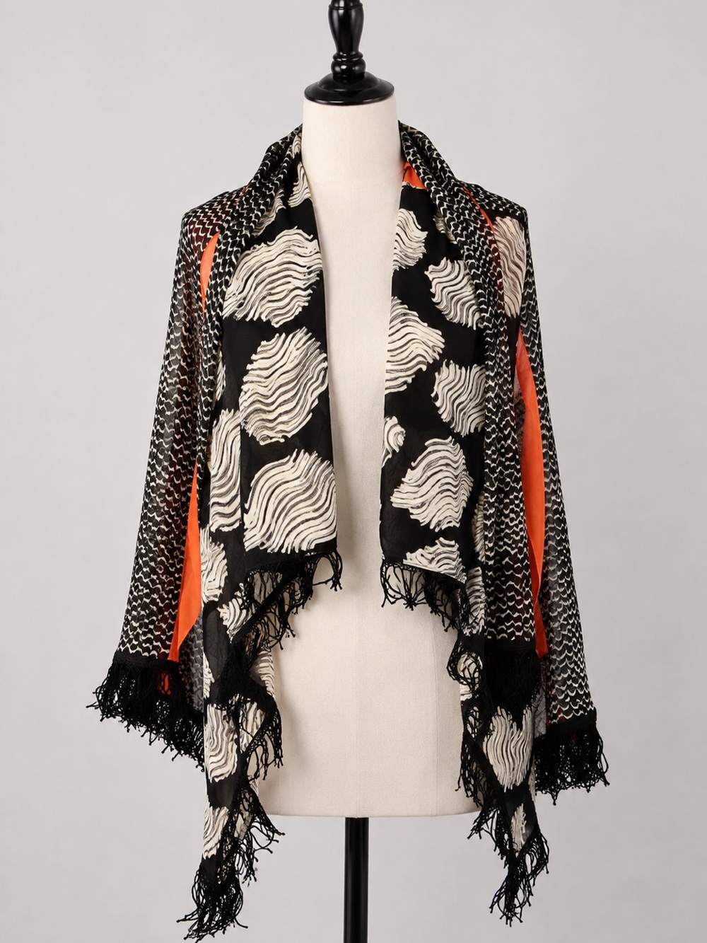 Diane Von Furstenberg Serape Silk Blouse Vest Shrug One Size Small Med Large XL